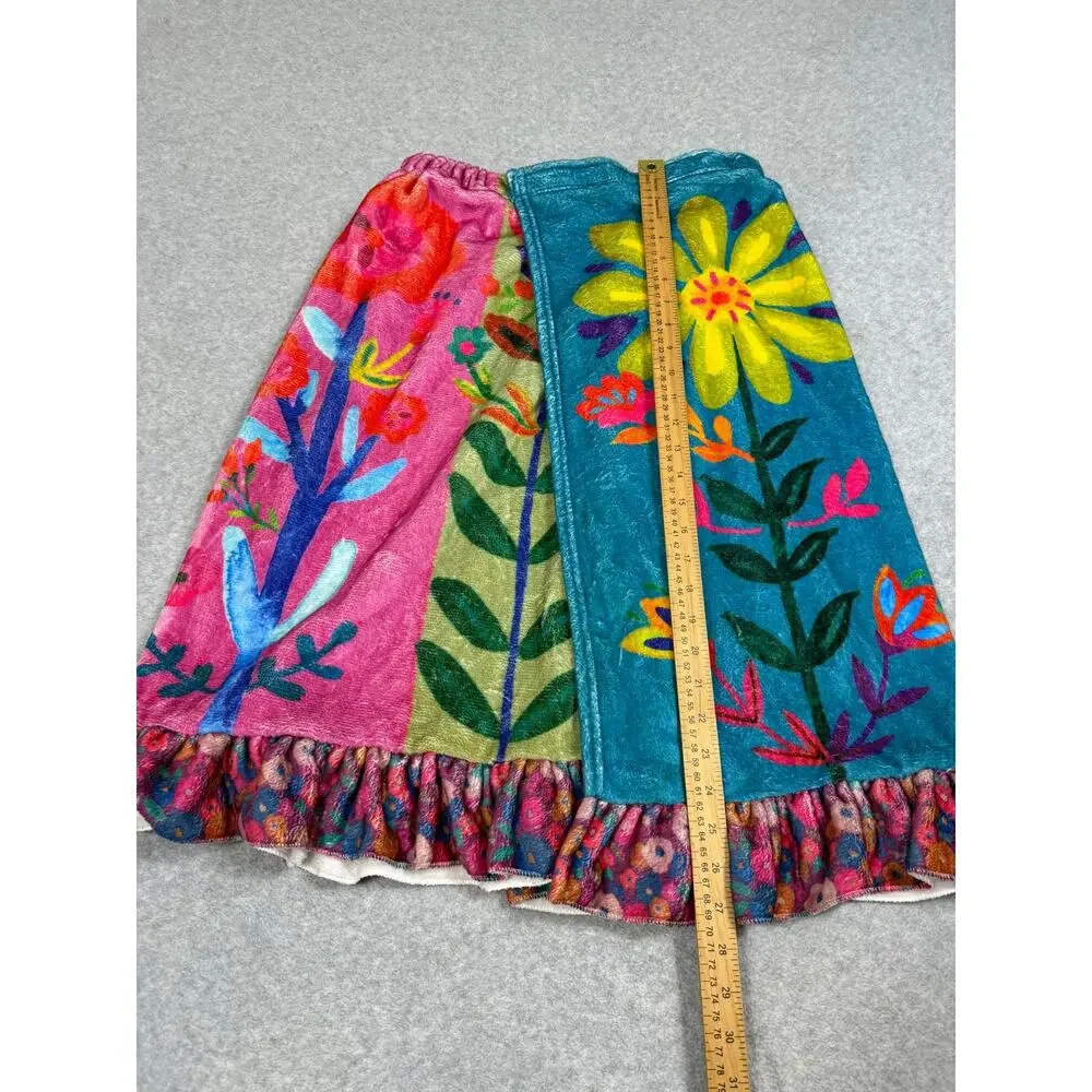 Natural Life Floral Print Towel Wrap Coverup Skirt Boho Hippie Beach Size L/XL
